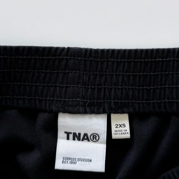 Aritzia TNA Christie Pant Black Wide Leg Pull On Cotton | 2XS Elastic Waist - Picture 3 of 16